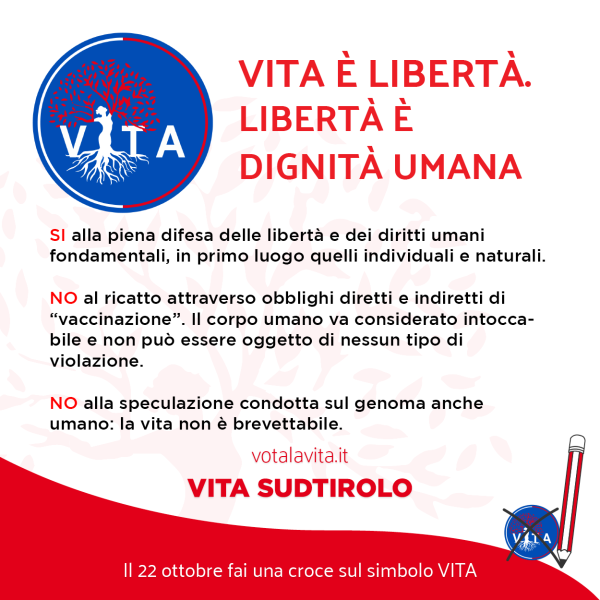 VITA È LIBERTÀ. LIBERTÀ È 
DIGNITÀ UMANA 
