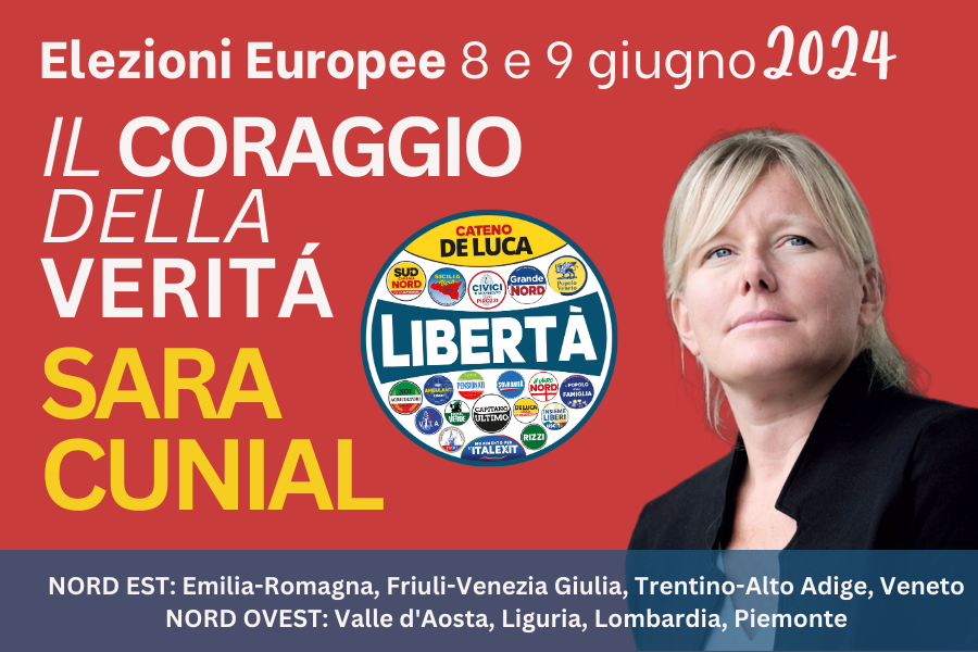 Sara Cunial Europee 2024 candidata Nord est e Nord Ovest